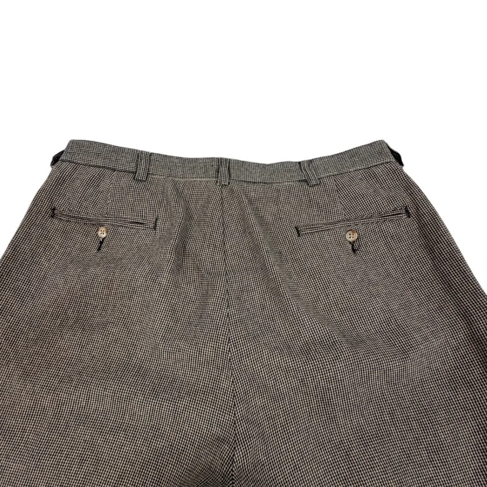 VTG Polo Ralph Lauren Mens Brown Cotton Tweed Basket Weave Pleated Pants 34X31